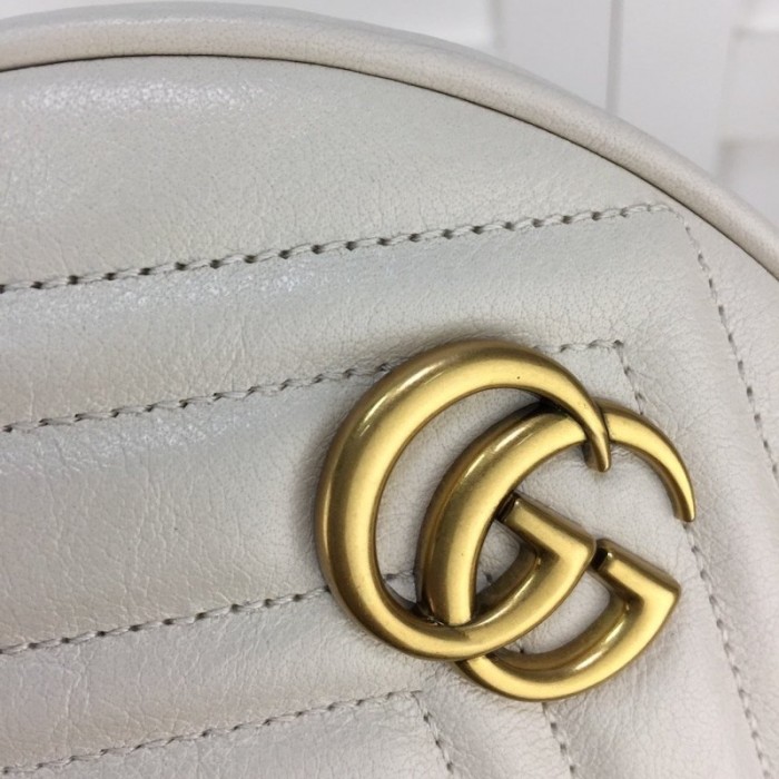 G*u*i gg marmont mini round shoulder bag white