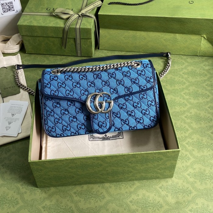 G*u*i gg marmont multicolour small shoulder bag blue