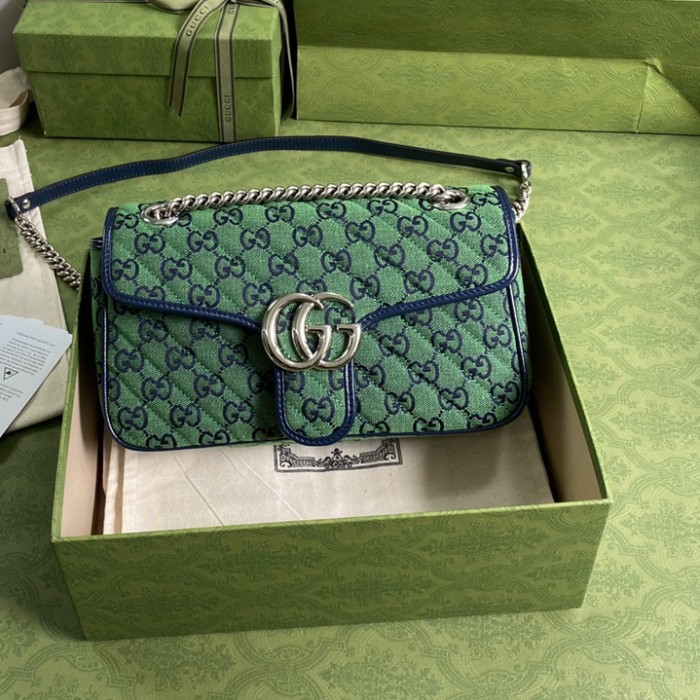 G*u*i gg marmont multicolour small shoulder bag green
