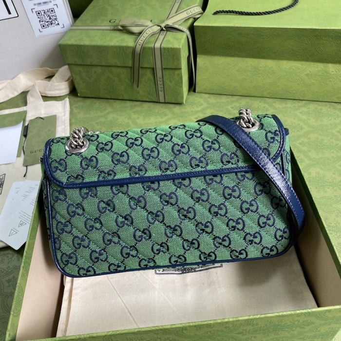G*u*i gg marmont multicolour small shoulder bag green