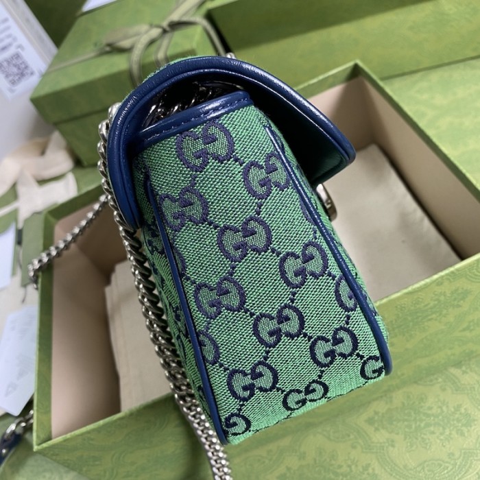 G*u*i gg marmont multicolour small shoulder bag green