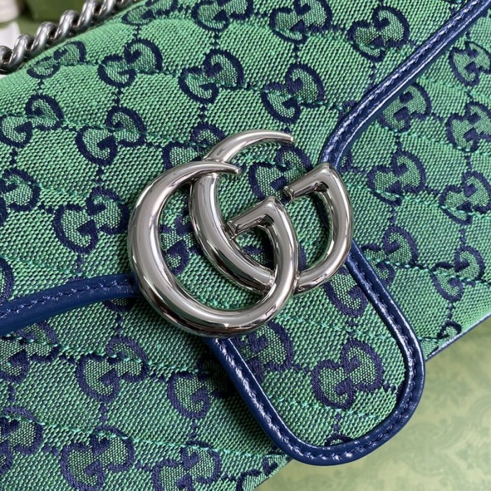 G*u*i gg marmont multicolour small shoulder bag green
