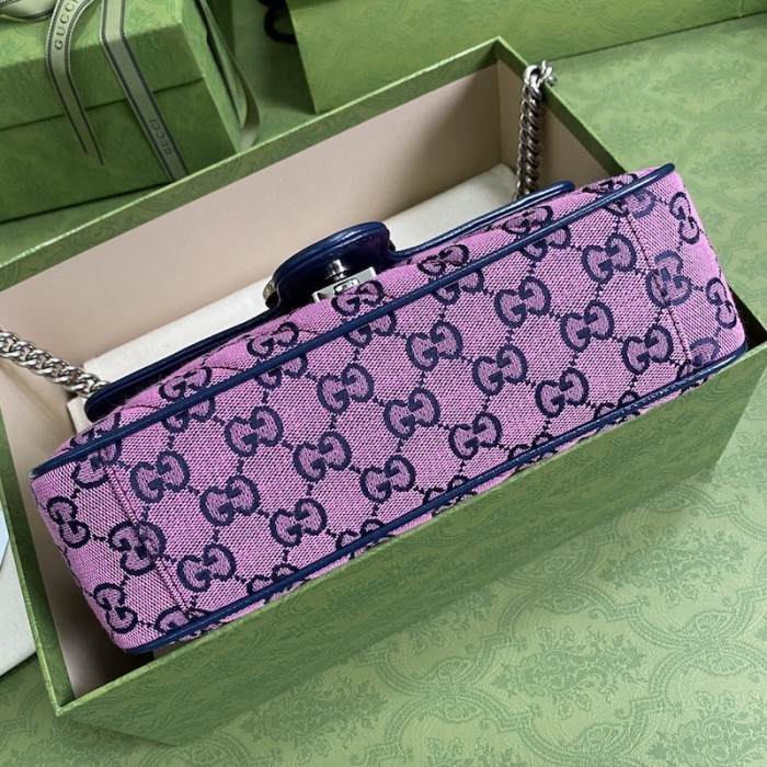G*u*i gg marmont multicolour small shoulder bag pink
