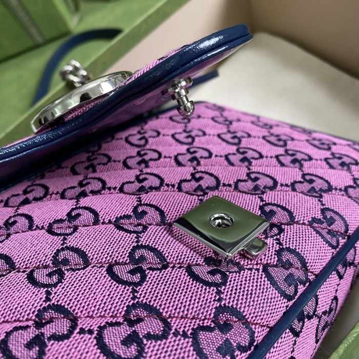 G*u*i gg marmont multicolour small shoulder bag pink