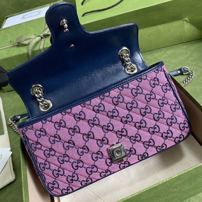 G*u*i gg marmont multicolour small shoulder bag pink