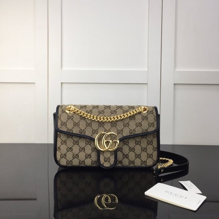 G*u*i gg marmont small shoulder canvas bag black