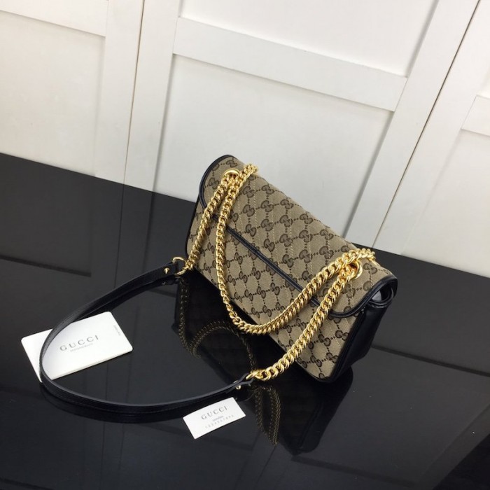 G*u*i gg marmont small shoulder canvas bag black