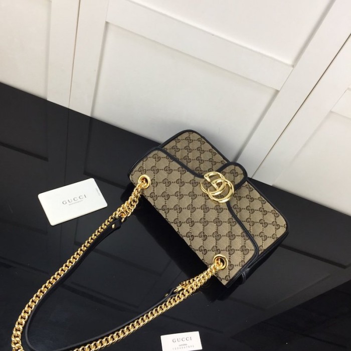 G*u*i gg marmont small shoulder canvas bag black