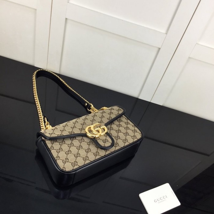 G*u*i gg marmont small shoulder canvas bag black