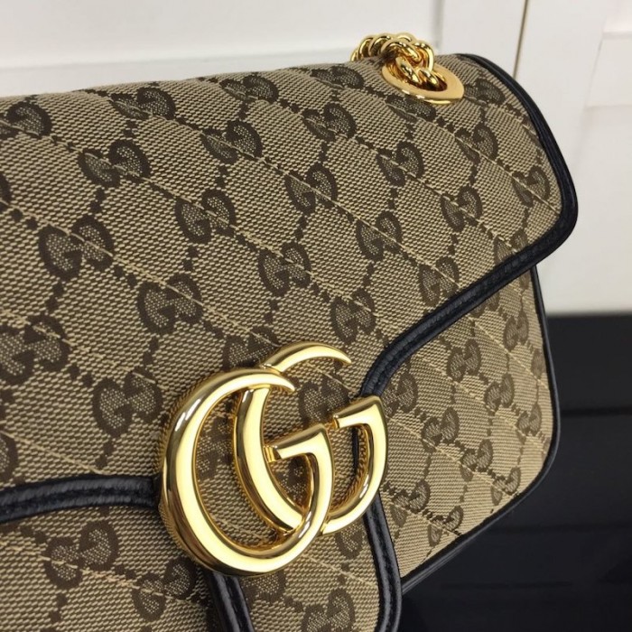 G*u*i gg marmont small shoulder canvas bag black