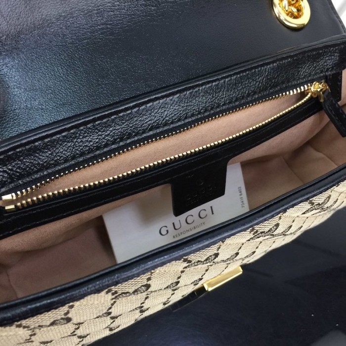 G*u*i gg marmont small shoulder canvas bag black