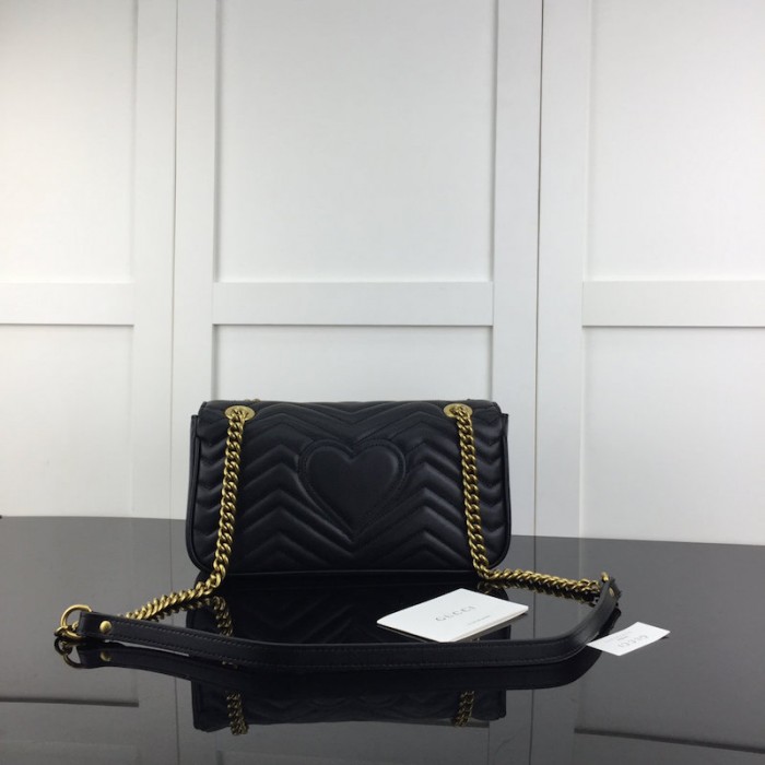 G*u*i gg marmont small matelassé shoulder bag black