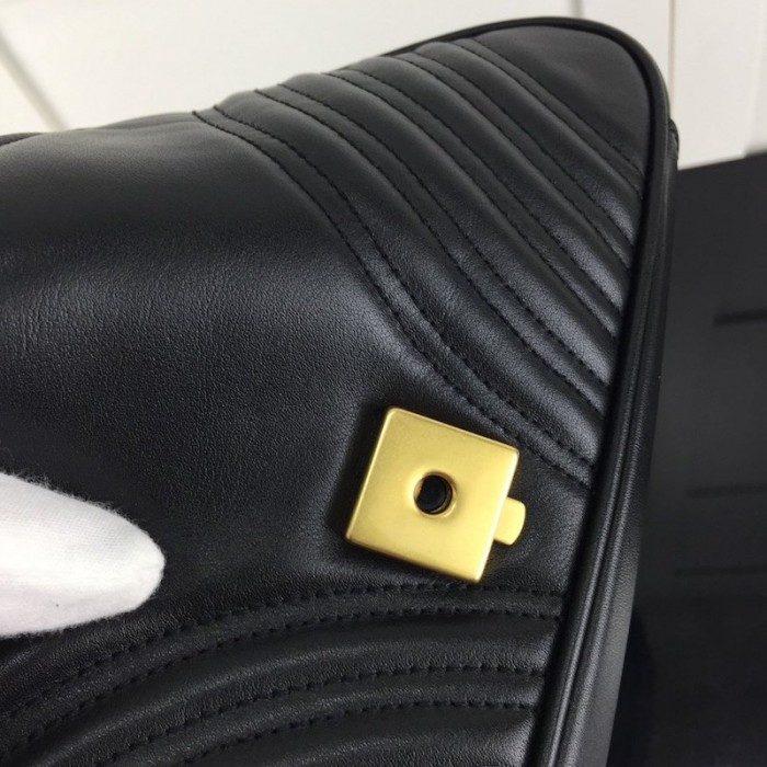 G*u*i gg marmont small matelassé shoulder bag black