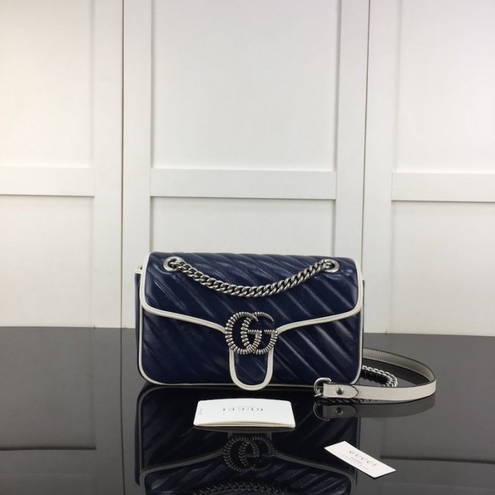G*u*i gg marmont small matelassé shoulder bag blue
