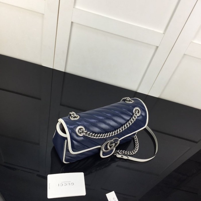 G*u*i gg marmont small matelassé shoulder bag blue