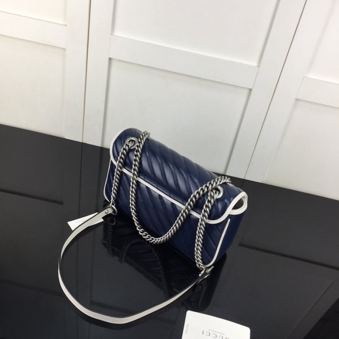 G*u*i gg marmont small matelassé shoulder bag blue