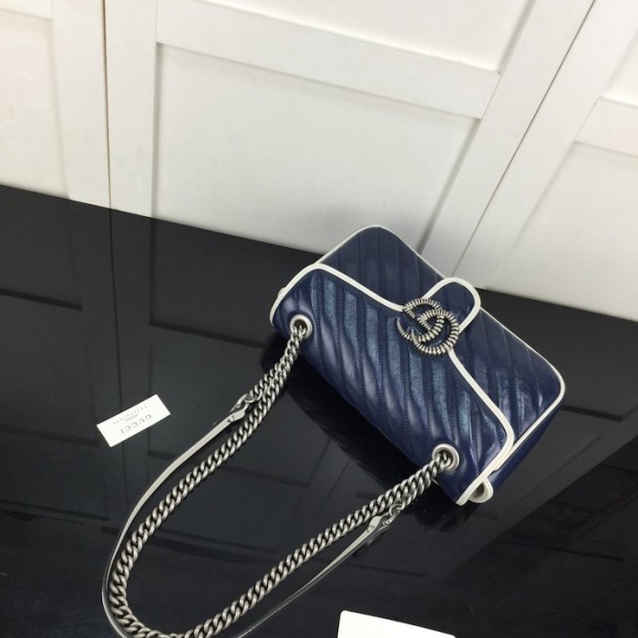 G*u*i gg marmont small matelassé shoulder bag blue