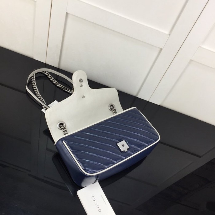 G*u*i gg marmont small matelassé shoulder bag blue