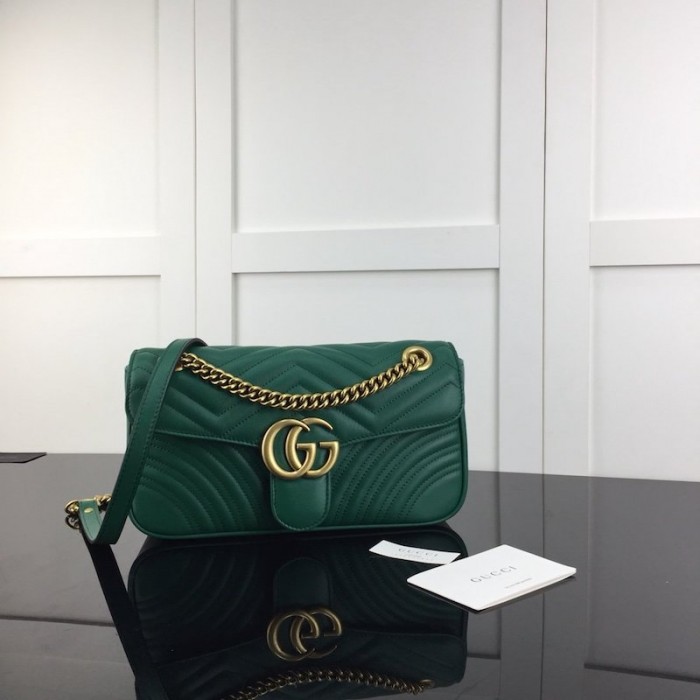 G*u*i gg marmont small matelassé shoulder bag green