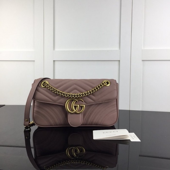 G*u*i gg marmont small matelassé shoulder bag dusty pink