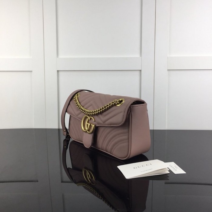 G*u*i gg marmont small matelassé shoulder bag dusty pink