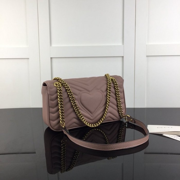 G*u*i gg marmont small matelassé shoulder bag dusty pink