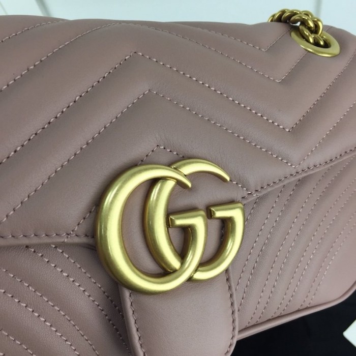 G*u*i gg marmont small matelassé shoulder bag dusty pink