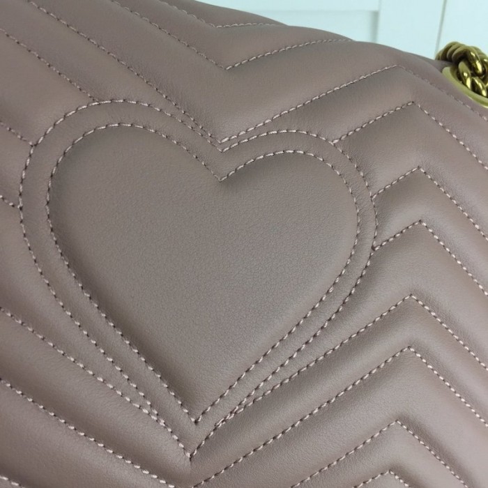 G*u*i gg marmont small matelassé shoulder bag dusty pink
