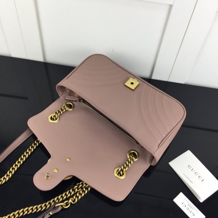 G*u*i gg marmont small matelassé shoulder bag dusty pink