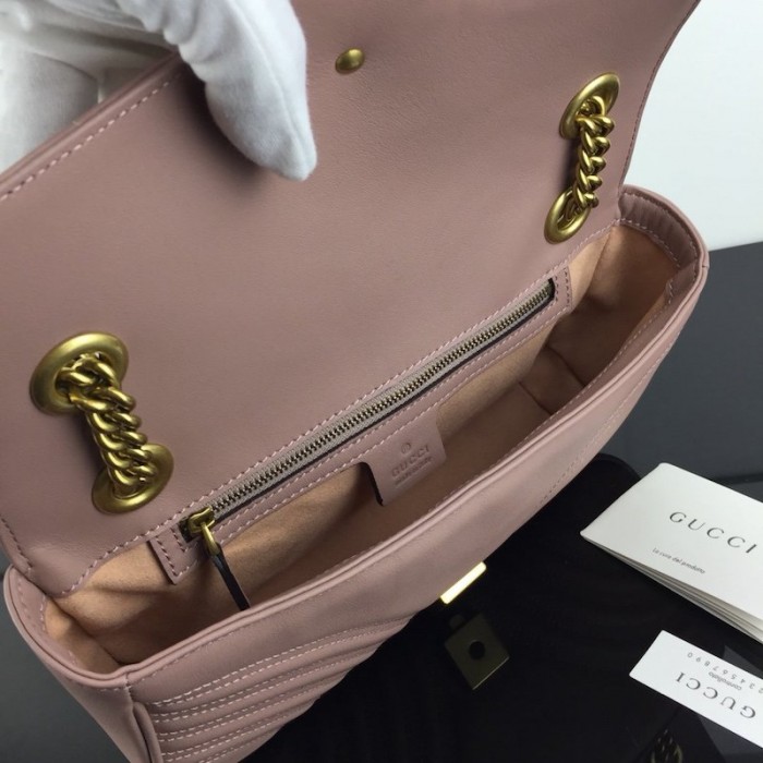 G*u*i gg marmont small matelassé shoulder bag dusty pink