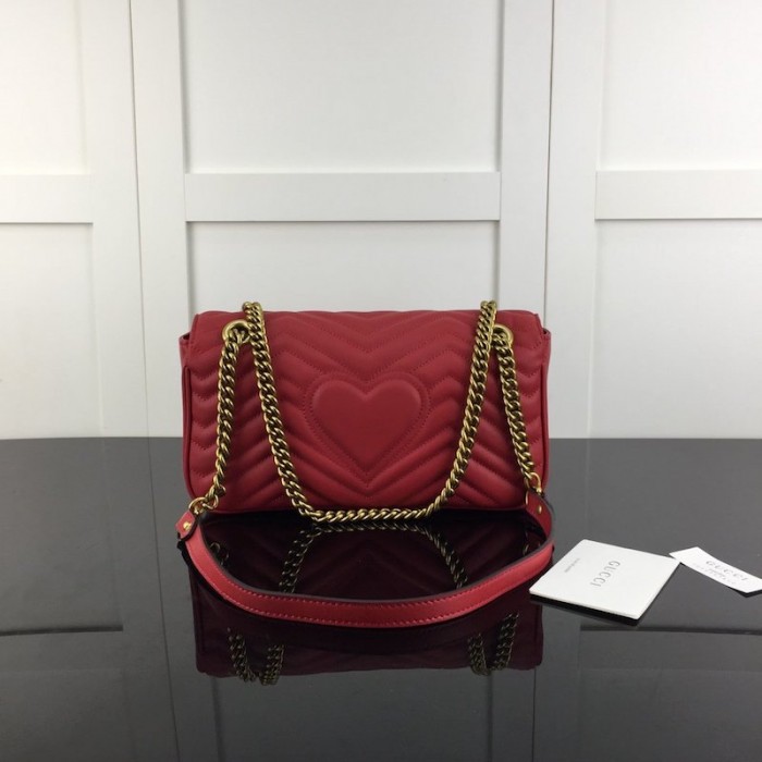 G*u*i gg marmont small matelassé shoulder bag red
