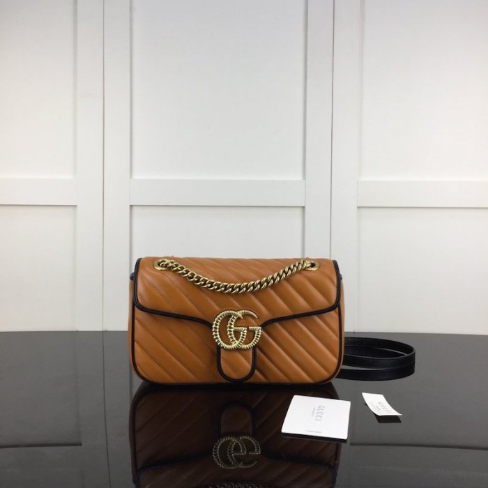 G*u*i gg marmont small matelassé shoulder bag tan