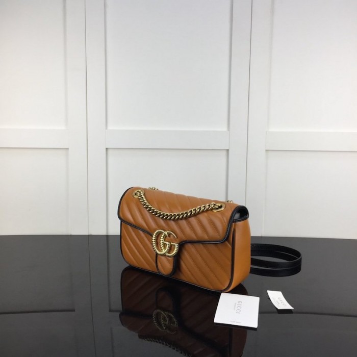 G*u*i gg marmont small matelassé shoulder bag tan