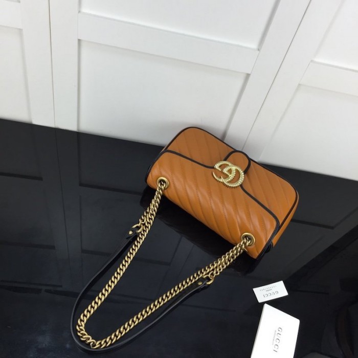 G*u*i gg marmont small matelassé shoulder bag tan