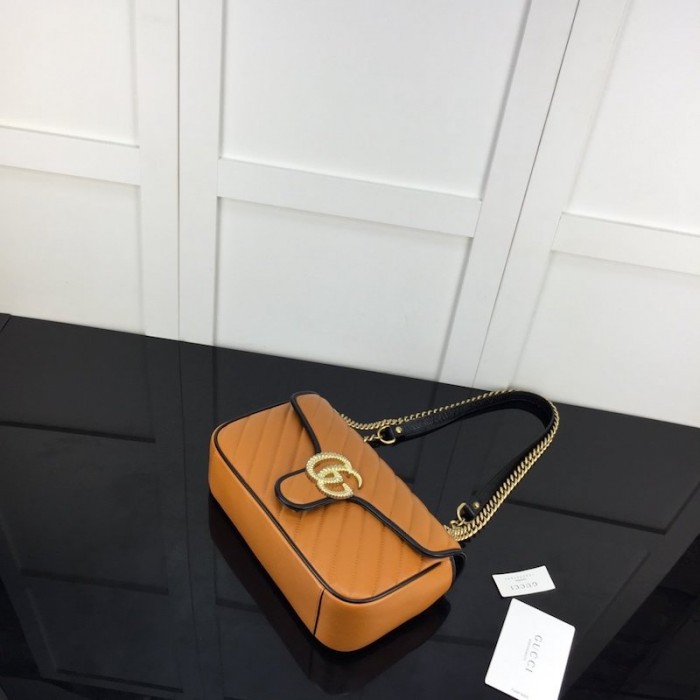 G*u*i gg marmont small matelassé shoulder bag tan