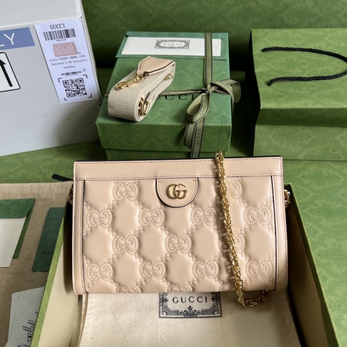 G*u*i gg matelassé leather shoulder bag beige ‎702200