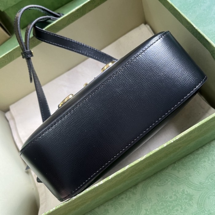 G*u*i horsebit 1955 small shoulder bag black leather ‎760196