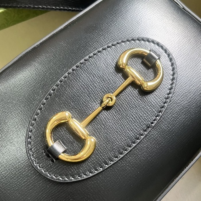 G*u*i horsebit 1955 small shoulder bag black leather ‎760196