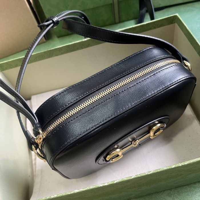 G*u*i horsebit 1955 small shoulder bag black leather ‎760196