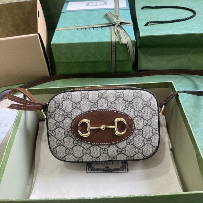 g*u*i horsebit 1955 small shoulder bag beige gg Sup*e canvas ‎760196