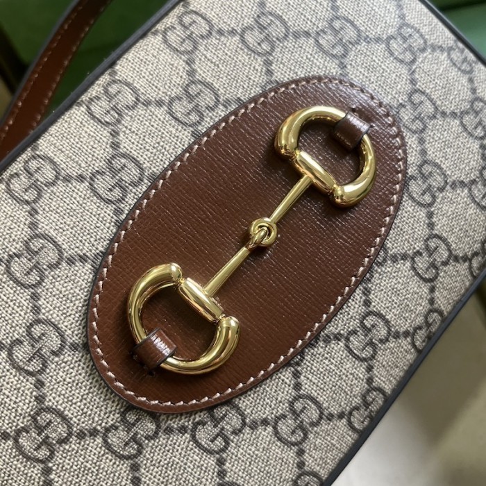g*u*i horsebit 1955 small shoulder bag beige gg Sup*e canvas 760196