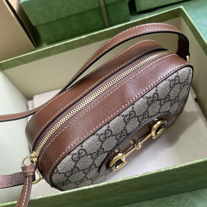 g*u*i horsebit 1955 small shoulder bag beige gg Sup*e canvas 760196