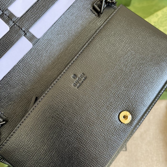 G*u*i horsebit 1955 wallet with chain 621892 black