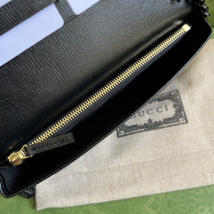G*u*i horsebit 1955 wallet with chain 621892 black