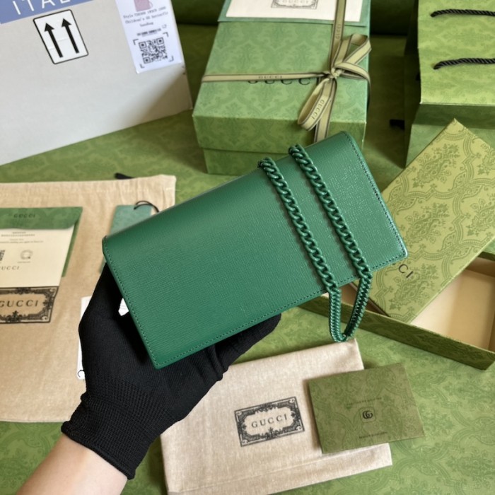 G*u*i horsebit 1955 wallet with chain 621892 green