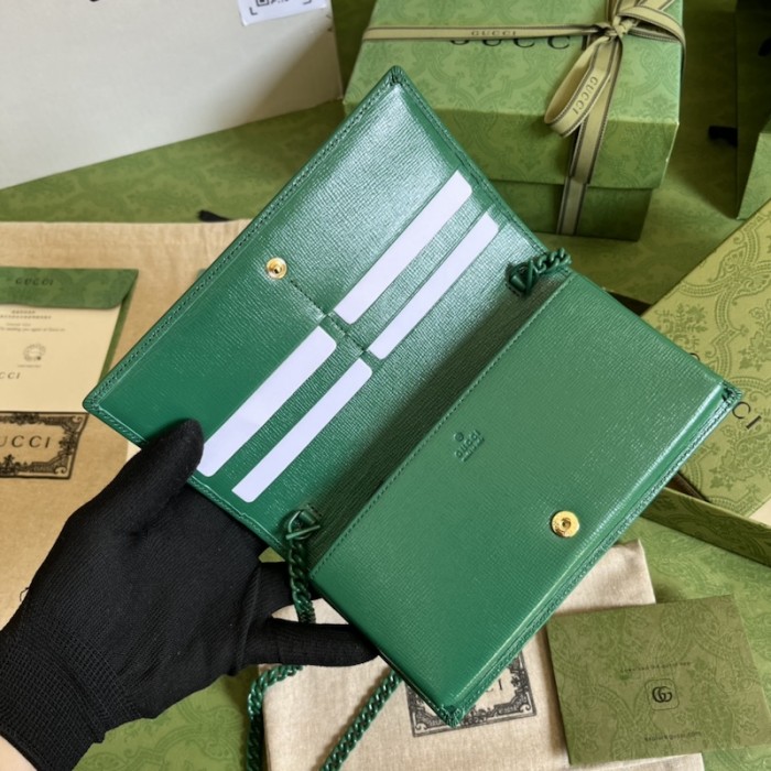 G*u*i horsebit 1955 wallet with chain 621892 green