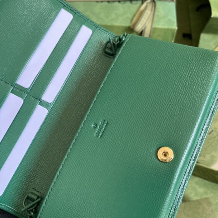 G*u*i horsebit 1955 wallet with chain 621892 green