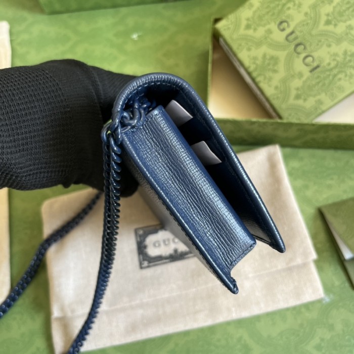G*u*i horsebit 1955 wallet with chain 621892 navy