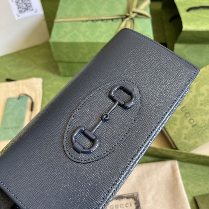 G*u*i horsebit 1955 wallet with chain 621892 navy