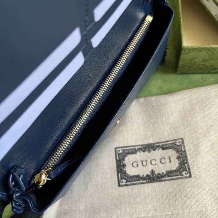 G*u*i horsebit 1955 wallet with chain 621892 navy